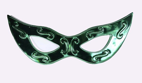 Máscara Grande Metalizada Tiazinha Decoração - Verde  - 77cm x 33cm