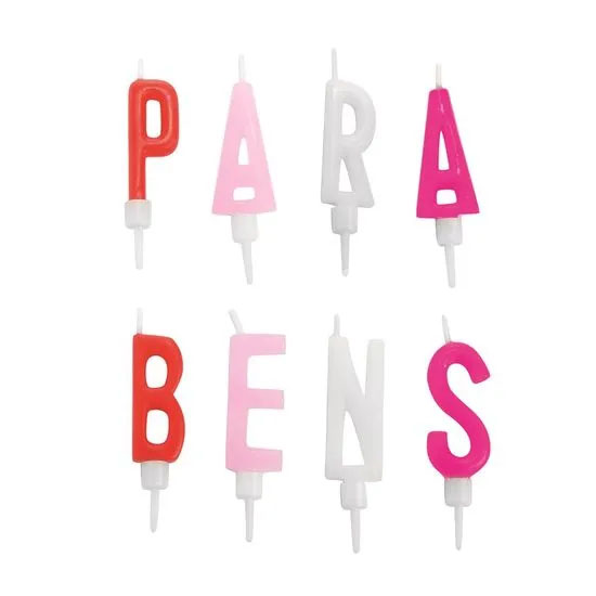 Vela De Aniversário Parabéns Menina - 8 Velas