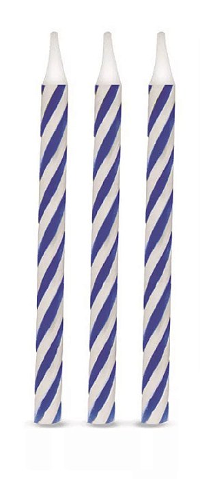 Vela Palitinho Espiral Azul 6cm - 16 Unidades