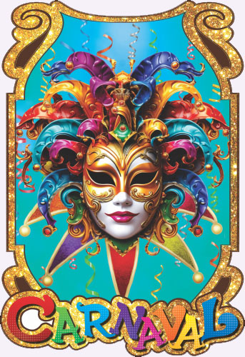 Painel Carnaval Arlequim - 70x50 Cm
