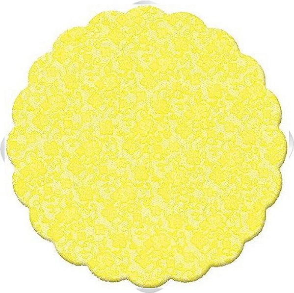 Fundo Rendado Redondo Amarelo 9cm - 100 unidades