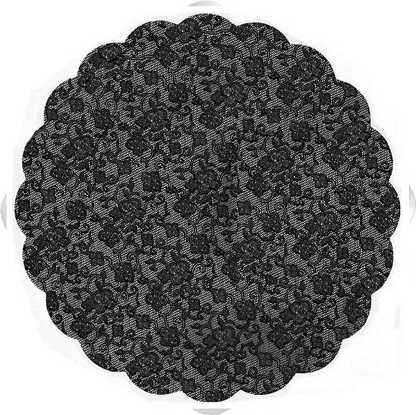 Fundo Rendado Redondo Preto 9cm - 100 unidades