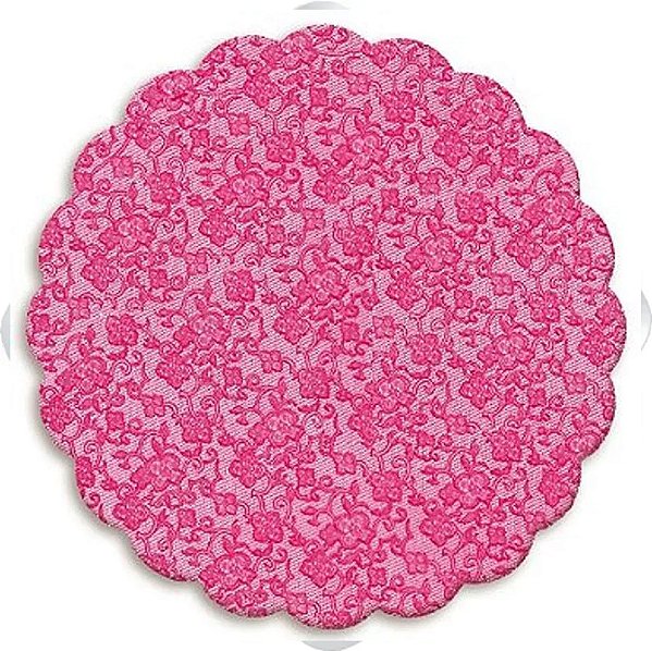 Fundo Rendado Redondo Pink 9cm - 100 unidades