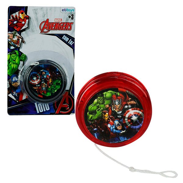 Ioiô de Plástico 5cm com LUZ Avengers Color
