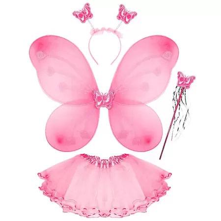 Kit Fantasia Infantil Fada Asa+Tiara+Varinha