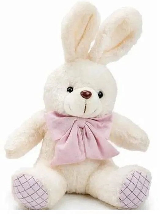 Coelho Pelúcia de Páscoa 30 cm Fofo e Macio - Rosa