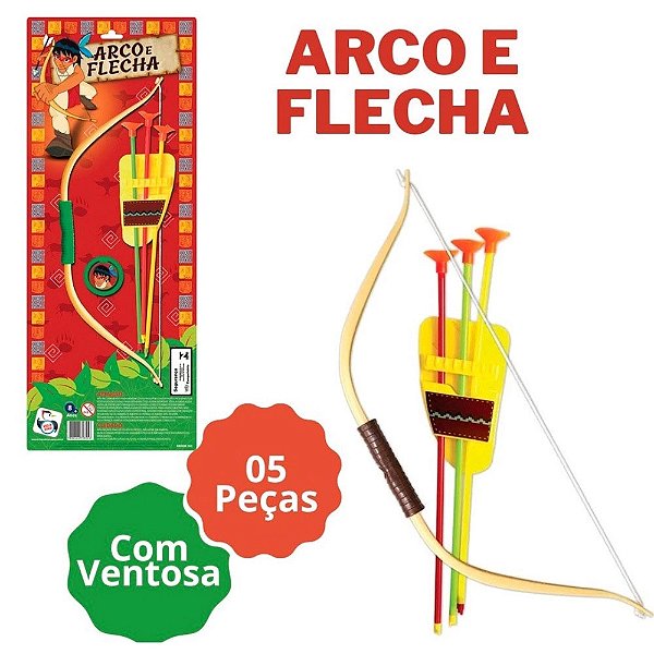 Brinquedo Arco E Flecha Com 3 Ventosas 1 Suporte De Flechas