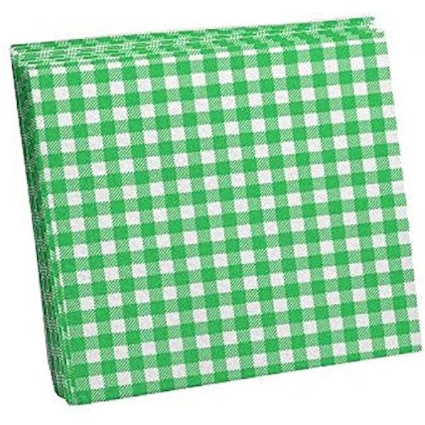 Guardanapo de Papel Xadrez Quadriculado Verde - 20cm x 21cm - 25 Unidades