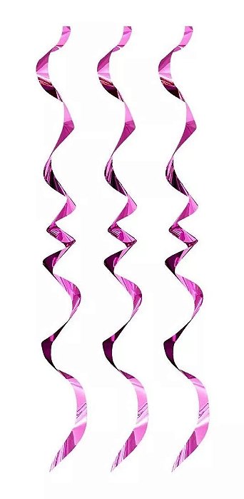 Serpentinas Grandes Metalizadas Pink 1,50m - 3 Unidades