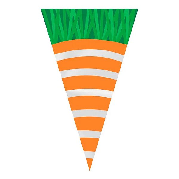 Cone Festa Cenoura Fresh Feliz Páscoa - 17,5cm x 29,5cm - 50 Unidades