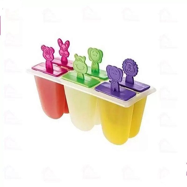 Forma De Picolé Divertida Fábrica Sorvete Bicholé 6 Moldes