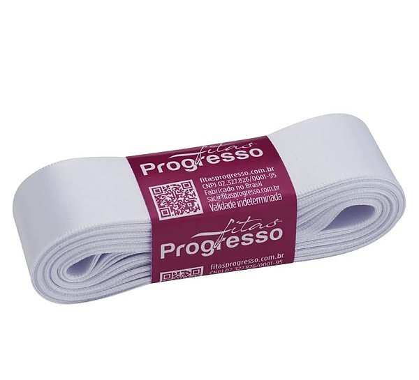 Fita Cetim Simples 22mm x 10metros - Branco