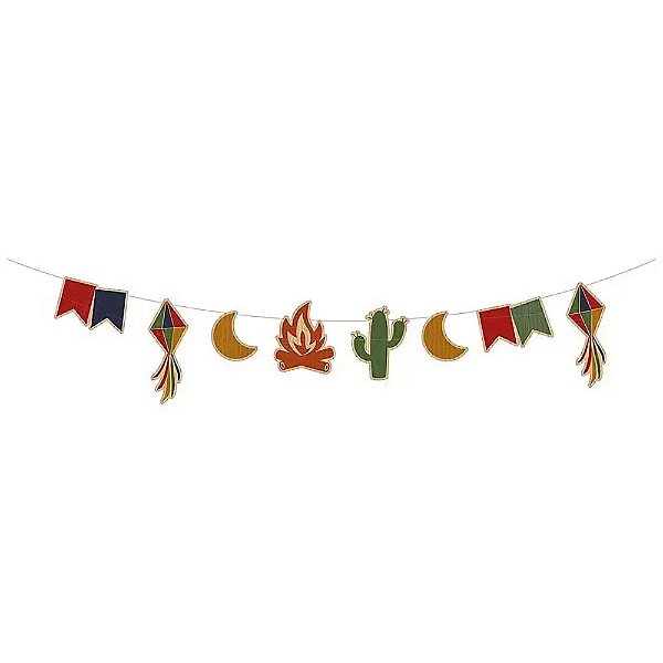 Faixa Decorativa Junina Kraft Arraiá - 1,80M