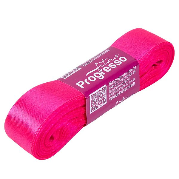 Fita Cetim Simples 22mm x 10metros - Rosa Cítrico