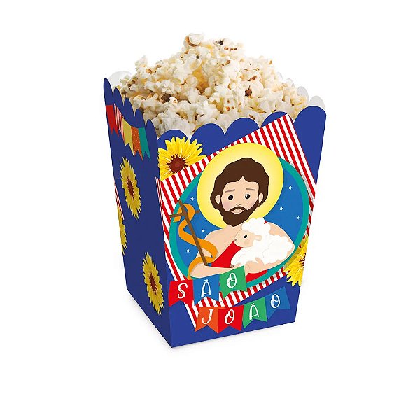 Caixa para Pipoca - Noite de São João 9x5x5cm - 10 unidades