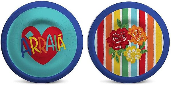 Prato Petisqueira Festa Junina 18cm - 8 Unidades