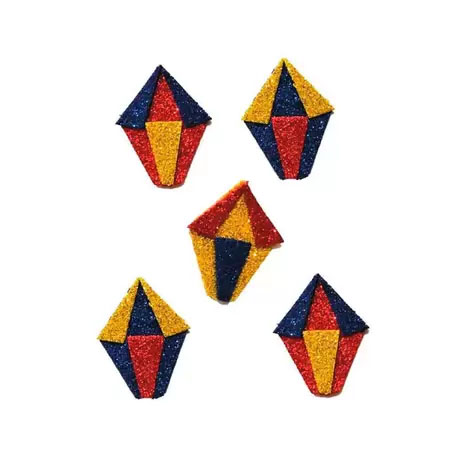 Enfeite Aplique Glitter Junino Balão 5x4cm - 5 Unidades