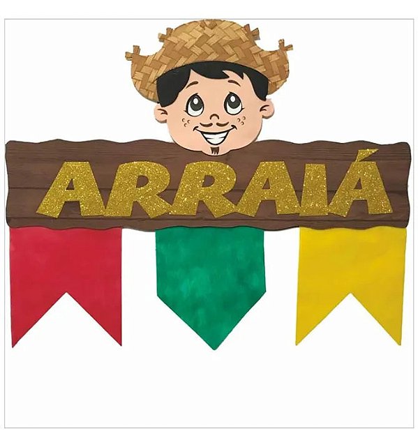 Decoração para Festa Junina Enfeite Menino Caipira para Pendurar - 65cm x 50cm