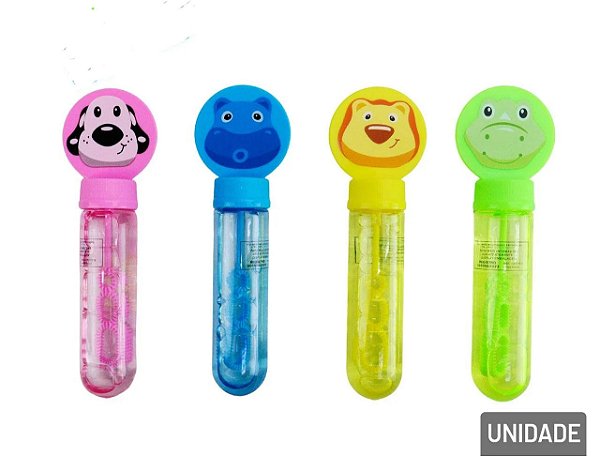 Bolha de Sabão 14cm Bastão Animais Cores Sortidos - 1 Unidade