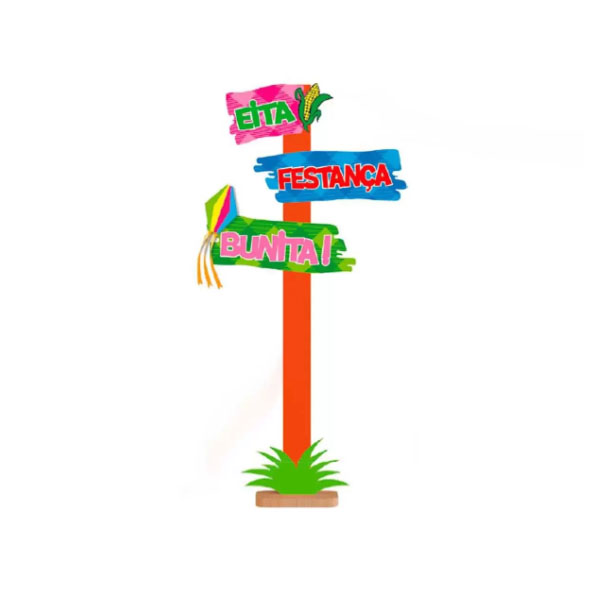 Placa de Jardim Eita Festança Bunita 78cm x 34cm