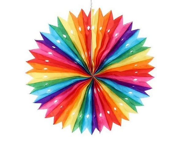 Guirlanda Colorida Redonda Decoração De Festa Junina 40cm - 3 Unidades