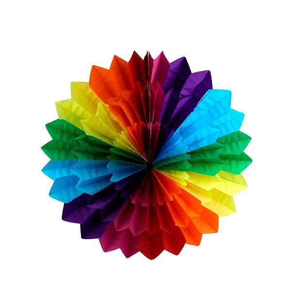 Enfeite Junino Margarida de Papel 3D Colorido - 30cm