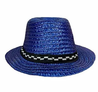Chapéu Trançado Infantil - Cor Azul
