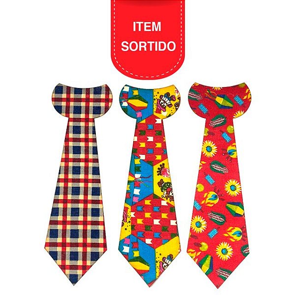 Gravata Caipira Em Tecido Autocolante Estampada Sortida 30cm - 1 Unidade