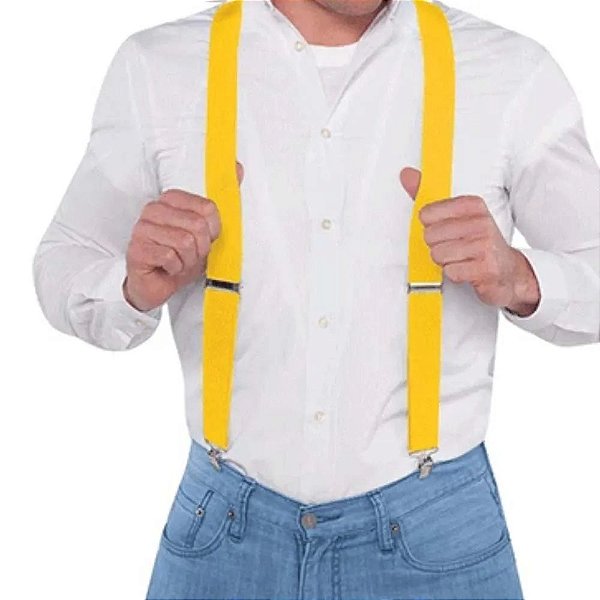 Suspensório Adulto Amarelo Ajustável