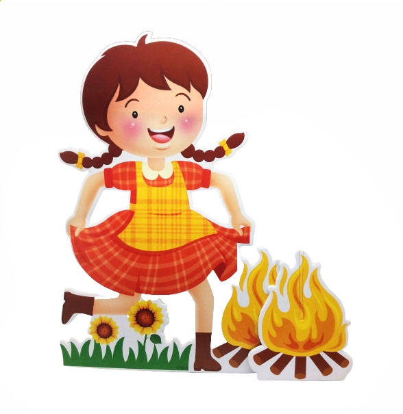 Totem Decorativo Menina Caipira Dançando Festa Junina - 50x38cm