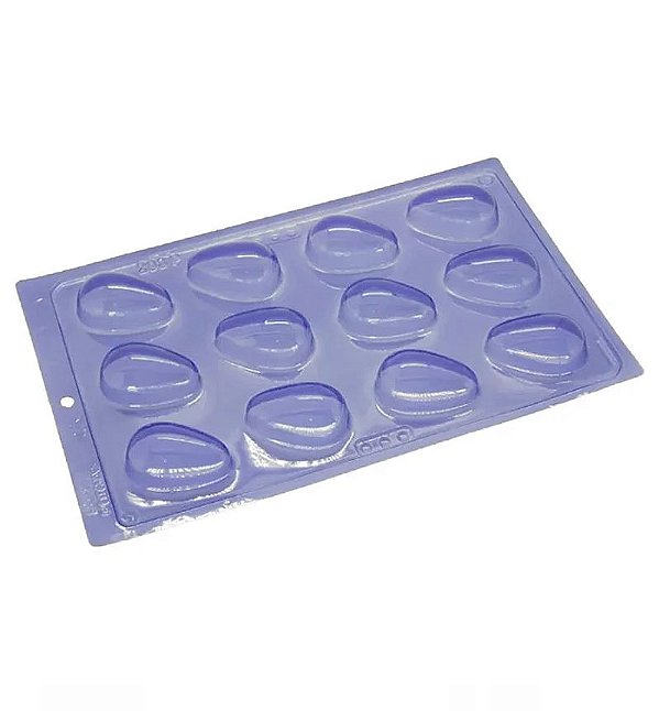 Forma de Acetato Ovo 50g 12 Cavidades de 6,5 x 4,5 x 3 cm Liso Profissional - 1 Unidade - Porto Formas