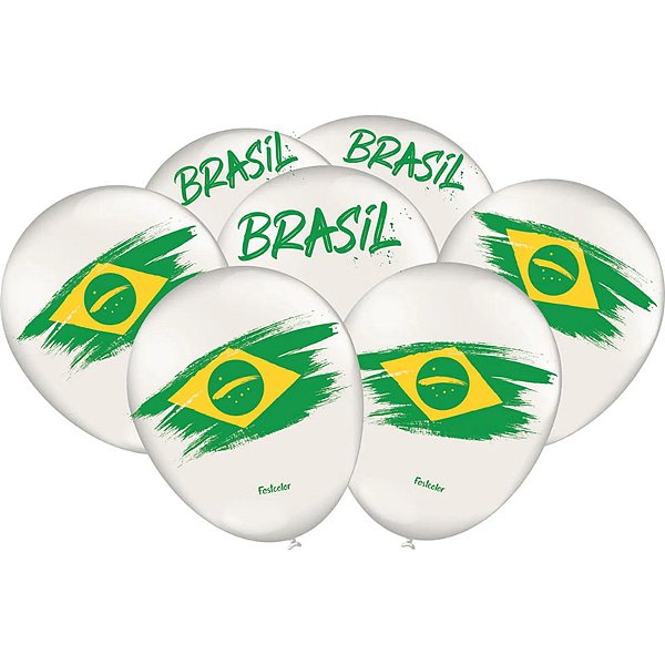 Balão de Látex 9 Polegadas Branco - 25 Unidades.