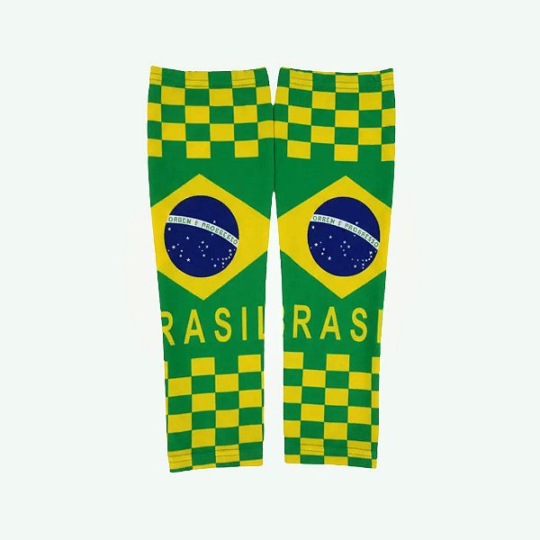 Manguito Brasil – Proteção Solar para Braços Verde (1 Par)