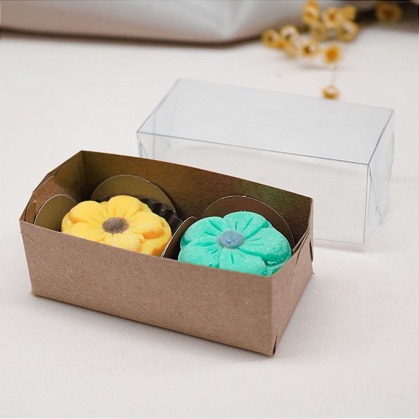 Caixas Kraft p/2 Brigadeiros/Doces 8x4x3cm