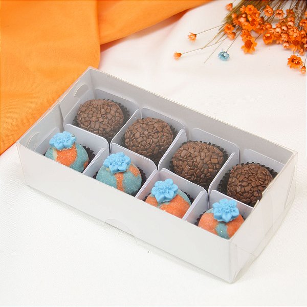 Caixa Brancas Para 8 Doces - 15,5x8x4CM