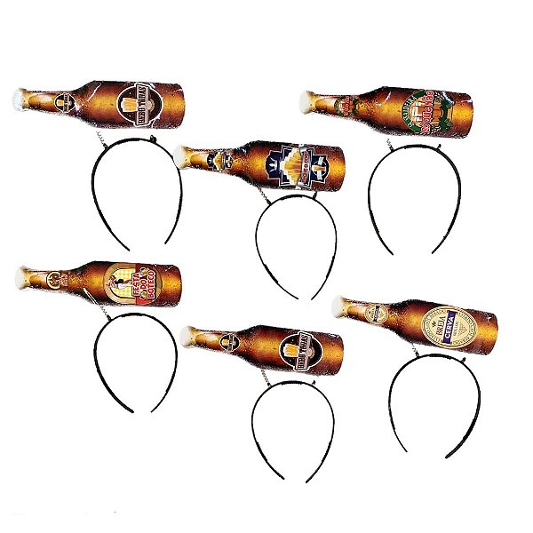 Tiara Divertida com Estampa de Cervejas - 6 Unidades