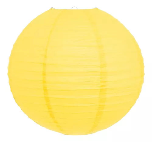 Luminária Japonesa Papel 20 cm Amarela - 1 Unidade