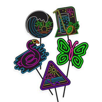 Palito Neon 27x13cm - 5 Unidades