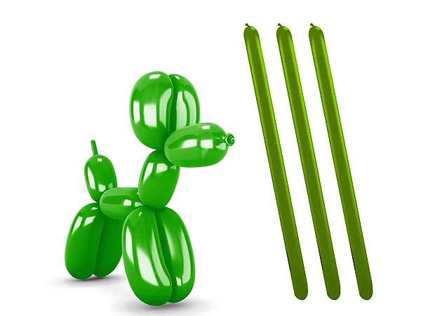 Balão Bexiga Canudo Modelagem Fácil Nº 260 - Verde - 25 Unidades