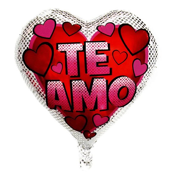 Balão Metalizado Coração Vermelho Te Amo - 43x43cm - Flutua com Gas Hélio