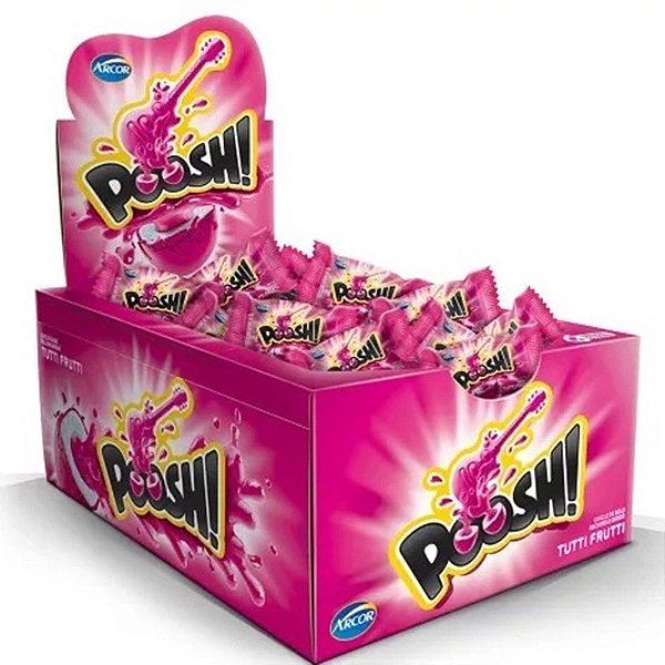 Chiclete Poosh 7Belo Display 200g - Tutti-Frutti - 40 Unidades