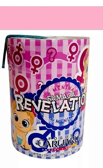 Fumaça Para Chá Revelação Lata Grande 280g - 13x8cm - Rosa