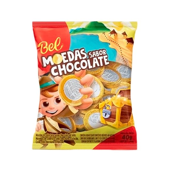 Moedas Chocolate 1 Real Pacote 40 gramas Aprox. (12Un.)