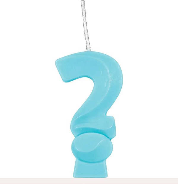 Vela de Aniversário Candy Azul 8cm - Interrogação