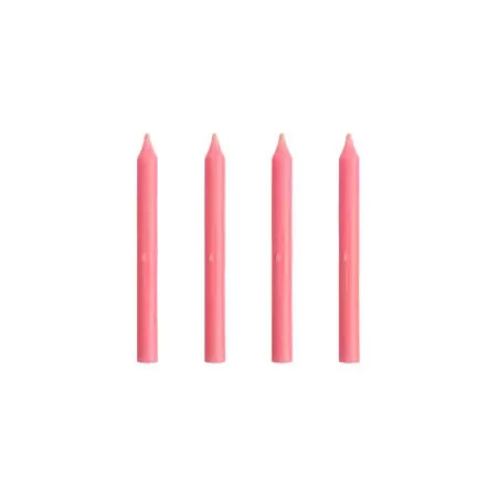 Velas Palito Decoração de Bolo 6 Cores - Rosa - 10 Unidades