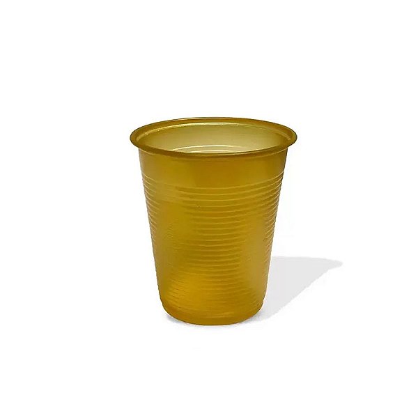 Copo Descartável Biodegradável 200ml - Dourado - 50 Unidades