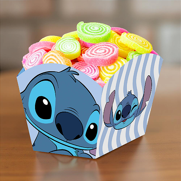 Cachepot de Papel Aniversário Festa Stitch - 9x8cm - 8 Unidades