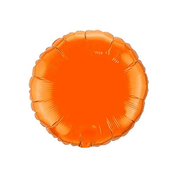 Balão Metalizado Redondo Laranja - 50cm - Flutua Com Gás Hélio