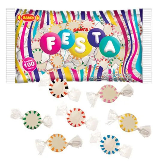 Bala Sam's Festa Frutas Sortida 500g c/100 Unidades