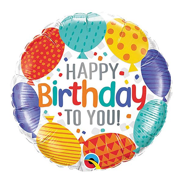 Balão Metalizado Happy Birthday To You! - 46cm - Flutua Com Gás Hélio